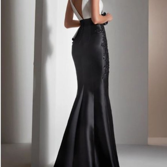 Mermaid Trumphet Gown - Size 4 - Emerald Green and White - Picture 2 of 3